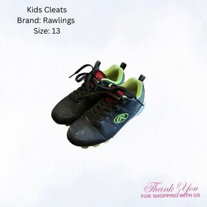 Rawlings Black and Neon Green Kids Sneakers